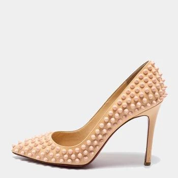 推荐Christian Louboutin Light Peach Patent Leather Pigalle Spikes Pumps Size 36.5商品