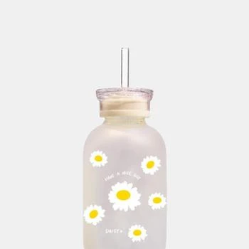Vigor | Double Cover Straw Glass, Milk Juice Cute Water Bottle With Scale Lids Little Transparent Water Cup Glass Bottles Creative Handy Cup Bulk 3 Sets,商家Verishop,价格¥317