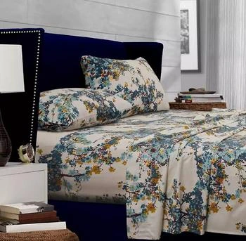 Tribeca Living | Casablanca 300 Thread Count Floral Printed Extra Deep Pocket Twin Sheet Set,商家Macy's,价格¥367