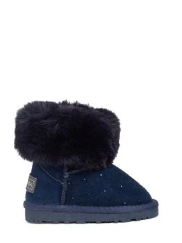 MONNALISA | Embellished Leather & Faux Fur Boots 额外6.5折, 额外六五折