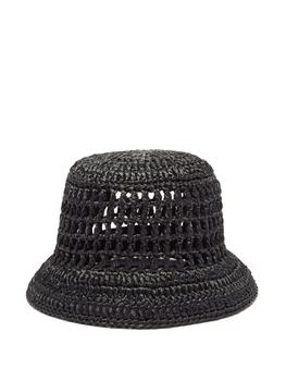 prada帽子, Prada | Logo-embroidered faux-raffia bucket hat商品图片 