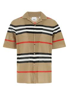 burberry短袖, Burberry | Burberry Vintage Striped Open Knit Short Sleeved Shirt商品图片 9.1折起