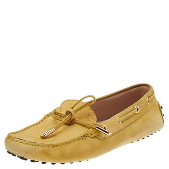 [二手商品] Tod's | Tod's Yellow Leather Gommino Slip On Loafers Size 38商品图片,2.8折