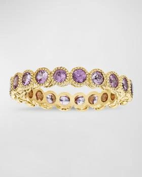 Tanya Farah | 18K Yellow Gold Modern Etruscan Pink Sapphire Stack Ring, Size 6.5,商家Neiman Marcus,价格¥21227