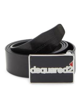 推荐Dsquared Plaque Leather Belt商品