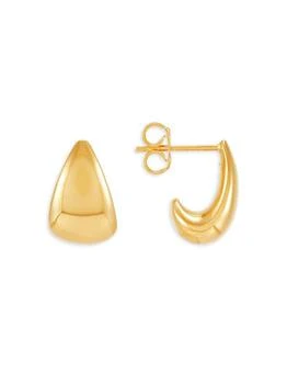 Saks Fifth Avenue | 14K Yellow Gold J Half Hoop Earrings,商家Saks OFF 5TH,价格¥2697