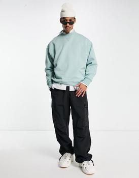 ASOS | ASOS DESIGN heavyweight oversized sweatshirt in washed green商品图片,