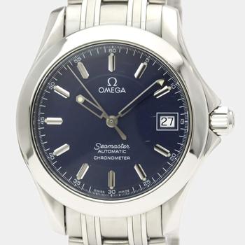 [二手商品] Omega | Omega Blue Stainless Steel Seamaster 120m Jacques Mayol LTD Edition 2507.80 Men's Wristwatch 36 mm商品图片,9.6折