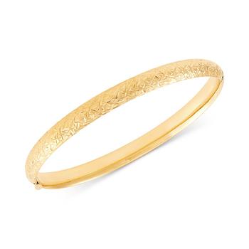 商品Macy's | Textured Bangle Bracelet in 10k Gold, White Gold and Rose Gold,商家Macy's,价格¥3569图片