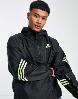 Adidas | adidas Outdoor half zip winderbreaker jacket in black商品图片,