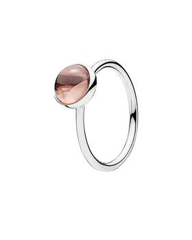 商品Pandora Silver & Blush Pink Crystal Poetic Droplet Ring,商家Premium Outlets,价格¥95图片