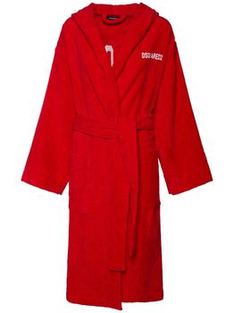 商品DSQUARED2 | Icon Embroidered Cotton Terry Bathrobe,商家LUISAVIAROMA,价格¥2545图片