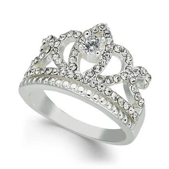 Charter Club | Fine Silver Plate Crystal Crown Ring, Created for Macy's 3.9折