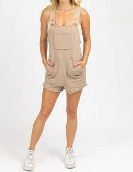 MABLE | Sleeveless Knit Overall Romper In Mocha,商家Premium Outlets,价格¥369