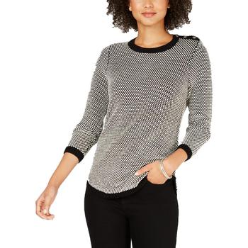 推荐Charter Club Womens Petites Metallic Pullover Sweater商品