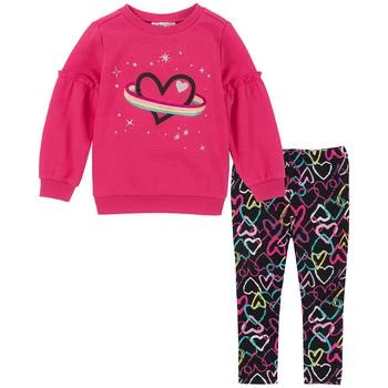 KIDS HEADQUARTERS | Toddler Girls Ruffle-Trim Crew-Neck Pullover and Print Leggings, 2 Piece Set 
