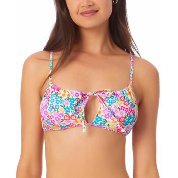 California Waves | Juniors' Printed Keyhole Bikini Top, Created for Macy's商品图片,4.9折