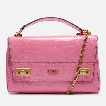 推荐Guess Women's Katey Croc Flap Shoulder Bag - Bright Pink商品