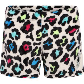 推荐Colorful leopard print fuzzy logo shorts in white商品