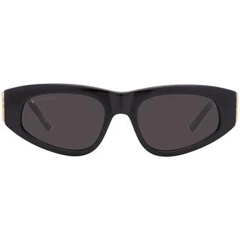 Balenciaga Grey Oval Ladies Sunglasses BB0095S 001 53