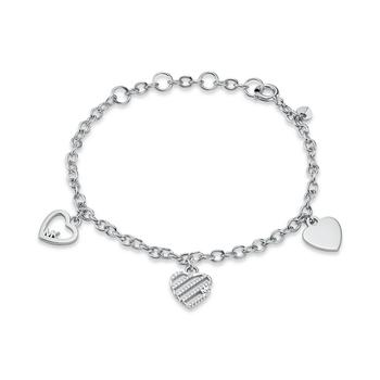 Michael Kors | Sterling Silver Open Heart Charm Bracelet and Available in Silver, 14K Rose-Gold Plated or 14K Gold Plated商品图片,