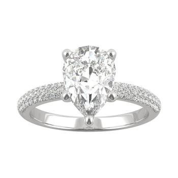 商品Charles & Colvard | Moissanite Pear Engagement Ring (2-3/8 ct. t.w. DEW) in 14k White Gold,商家Macy's,价格¥12611图片