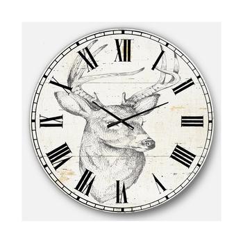 商品Designart | Wildlife Animal Oversized Metal Wall Clock - 36 x 36,商家Macy's,价格¥2182图片
