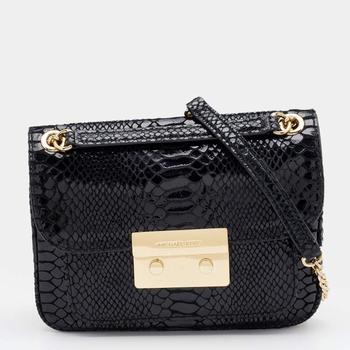 michael kors sloan, [二手商品] Michael Kors | Michael Kors Black Python Effect Leather Sloan Shoulder Bag商品图片 6.4折