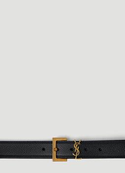 圣罗兰皮带, Yves Saint Laurent | Square Buckle Monogram Belt in Black商品图片 