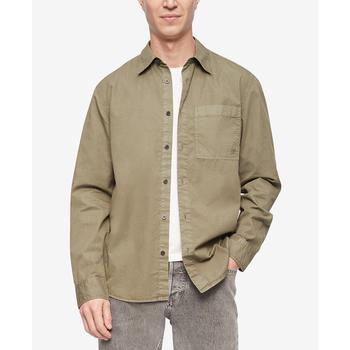 Calvin Klein | Men's Garment-Dyed Pocket Button-Down Long-Sleeve Easy Shirt商品图片,4.9折