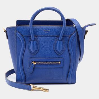 celine nano, [二手商品] Celine | Céline Blue Leather Nano Luggage Tote商品图片 9.2折, 满1件减$100, 满减