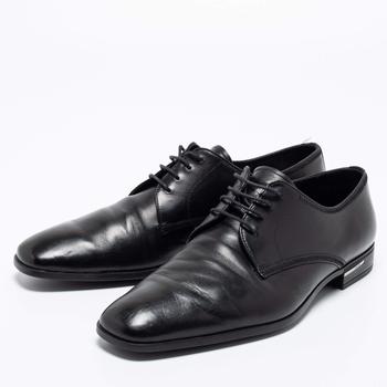 prada derby, [二手商品] Prada | Prada Black Leather Lace Up Derby Size 42商品图片 满1件减$100, 满减