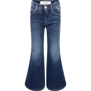 推荐Washed effect logo flared jeans in blue商品