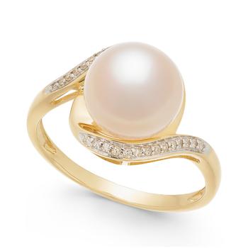 商品Macy's | Cultured Freshwater Pearl (9mm) & Diamond Accent Ring in 14k Gold,商家Macy's,价格¥5045图片