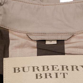 推荐Burberry 博柏利 BRIT系列米色聚酯纤维混纺双排扣系带男士风衣 3873051商品