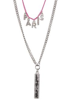 商品Karl Lagerfeld Paris | Layered Charm Chain Necklace,商家Nordstrom Rack,价格¥181图片