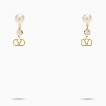 Valentino | GOLDEN VLOGO SIGNATURE EARRINGS WITH PEARL,商家Boutiques Premium,价格¥3073