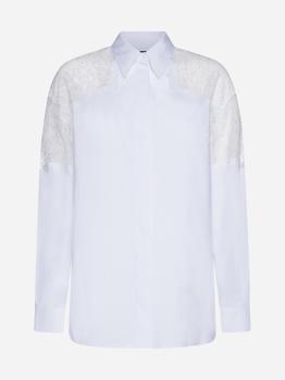 PINKO | Clotilde lace and cotton shirt商品图片,