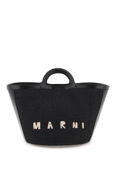 Marni | TROPICALIA LEATHER AND RAFFIA TOTE BAG商品图片,额外7折, 额外七折