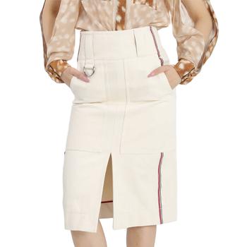 Burberry | Ladies A-line Stripe Detail Cotton Skirt商品图片,2.6折