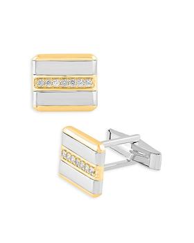 推荐Diamond Cufflinks in 14K Yellow & White Gold, 0.30 ct. t.w. - 100% Exclusive商品