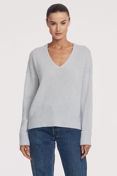 360 Cashmere是什么牌子, 360 Cashmere | Women's 360 Cashmere Solange V Neck Jumper 48056 in Blue商品图片 