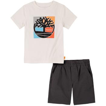 Timberland | Little Boys Short Sleeve Colorful Tree T-shirt and Ripstop Shorts, 2 Piece Set商品图片,2.9折