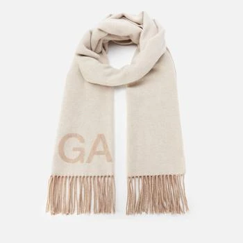 推荐Ganni Women's Fringed Wool Scarf - Egret商品