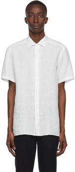 zegna 衬衫精选, Zegna | White Linen Short Sleeve Shirt商品图片 6.4折