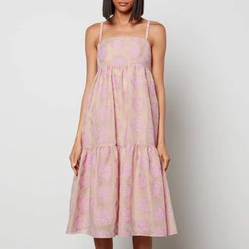 推荐Baum Und Pferdgarten Women's Aviana Midi Dress - Big Pink Flower商品