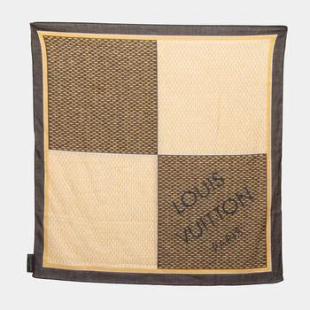 [二手商品] Louis Vuitton | Louis Vuitton Yellow/Brown Damier Azur Print Cotton Bandana Scarf 满1件减$100, 满减