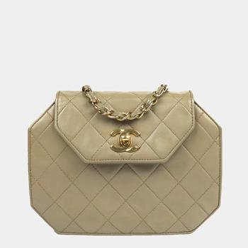 香奈儿包, [二手商品] Chanel | CHANEL Vintage Shoulder bag in Beige Leather商品图片 9折