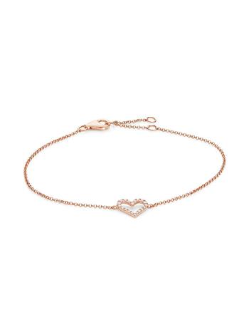 商品14K Rose Gold Diamond Heart Tennis Bracelet,商家Saks OFF 5TH,价格¥2223图片