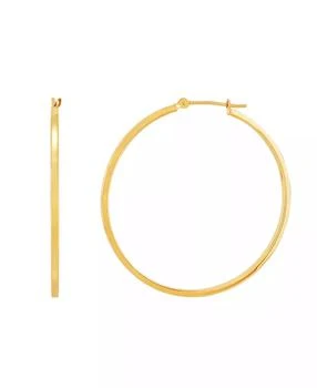 Macy's | Medium Flat-Edge Hoop Earrings in 10k Gold (Also in 10k Rose Gold and 10k White Gold), 1-1/2",商家Macy's,价格¥1122